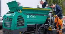 New Vogele Road Paver being set up to work,New Vogele